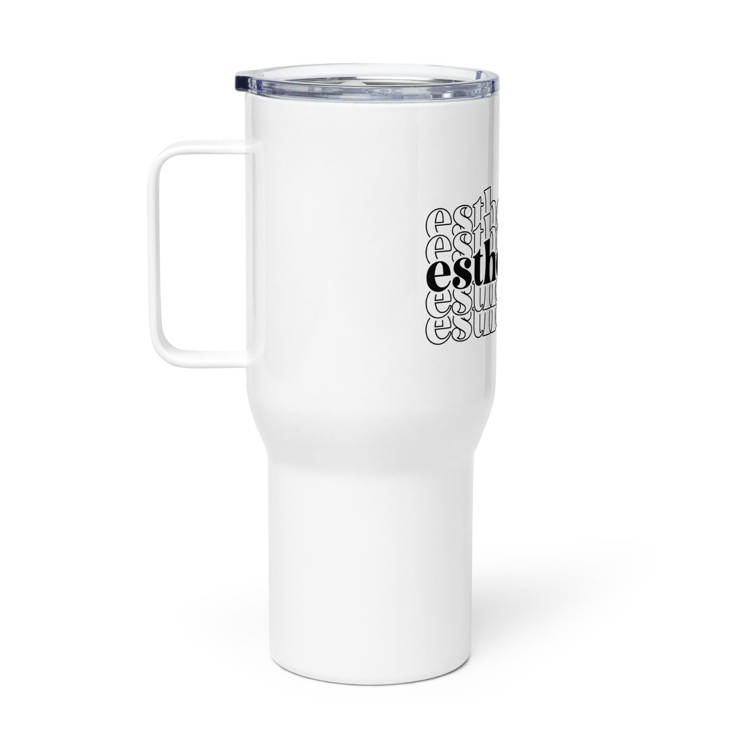 Travel mug with a handle